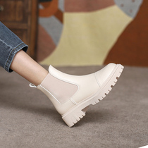 Martin Boots Womens Autumn and Winter 2021 New Joker Fashion English Thick-soled Boots Chelsea Short Boots Women