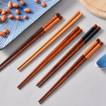 Japanese-style tie pointed chopsticks non-slip childrens special wood chopsticks household solid wood tableware children short chopsticks