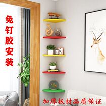 Suspension Board Shelve Wall Shelve Wall-mounted Living-room Free of perforated wall corner Corner Bedroom Kitchen Triangle Sector Decor