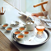 ten Liju Ru Kiln Kungfu Tea Set Household Ceramic Tea Cup Dry Bubble Tea Tray Tosuit Group Office Small Tea Table