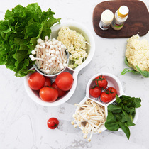 Douyin double-layer household triangle grid hot pot drain basket wash basket hot pot vegetable platter drain basket fruit plate fruit plate