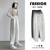 women's beige ankle pants autumn winter 2021 new casual american style grey sweatpants loose harem fleece sweatpants