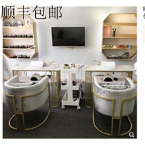 Personality Customize Ins Nordic Style Gold Marble Mechia Table And Chairs Iron Art Medecor Table Single Double Trio