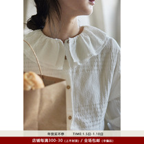 Nicepeople2022ss Schnier petal collar patterning two wear exquisite white shirts