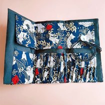 Phantom and wind series Makeup Brushes Portable containing Pack Containing Roll Bag Retro China Wind 13 Holes Large Capacity Brushed Bag