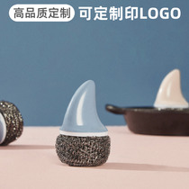 Customizable printing LOGO shark with handle wire ball cleaning ball stainless steel steel wire ball pot cleaning brush sanitary pot brush