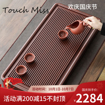 TOUCH MISS solid wood tea tray bamboo wood tea table large Chinese style simple household drainage tea set tray