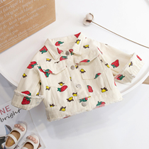 2022 new girls spring clothes denim jacket spring autumn childrens trendy blouses female baby clips princess foreign air