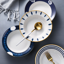 Home Small 2nd Style Ceramic Dinner Plate Dish Fish Pan home 2021 New straw hat tray Deep plate Italian pasta tray