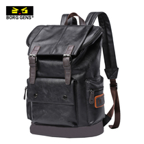 New Double Shoulder Bag Mens Fashion Backpack Casual School Bag Large Capacity Travel Bag Cortical Business Computer Bag