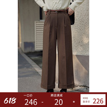 Beautiful emperors retro high waist loose straight drum pants temperament slim 100 lap 90% pants children early spring small child