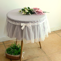 Fabric balcony small round table cloth round household round table cloth girl heart tea table cotton lace round bedside table cover