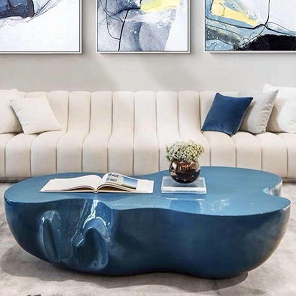 Glass fiber shaped tea several modern minimal coffee table personality tea several villa living room cloudy shape tea table