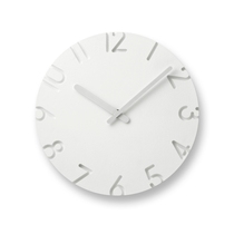 Lemnos Japan imported white carved wooden wall clock living room creative simple modern Japanese style fashion clock