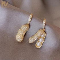 China Wind Ear Accessories Lady Small Crowd Design Ear Nail Peanuts Earrings New Unique Personality Pearl Earrings Earrings Earrings