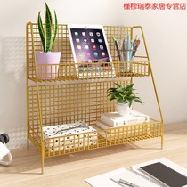 Desktop Shelf Office Bookshelf accommodating rack headboard floating window table multilayer iron art desk finishing small shelf