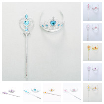 Children and children Frozen Crown Magic Wand Headwear Aisha Princess Crown Girl Hair Jewelry Set Gift