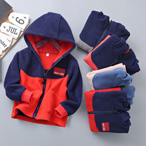 2020 new autumn childrens fleece girl zipper shirt plus velvet padded padded childrens coat boys winter coat