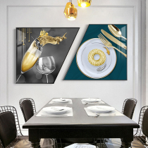 Simple modern restaurant decoration painting creative trapezoid combination Hall hanging painting light luxury hotel wall decoration mural