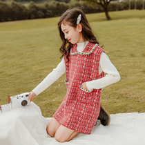 Girls' skirt suit 2022 spring and autumn children's clothing western chic net red autumn chanel two-piece set trendy