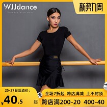  WJJdance Latin dance top womens adult summer new short-sleeved modern friendship national standard practice clothes dance clothes