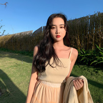 SYT holiday travel before and after two wear sling small vest female 2020 spring new solid color thin backless