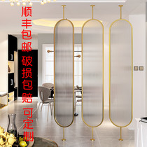 Dining Room Living Room Light Extravagant Long Iridescent Glass Screen Partition Hotel Nordic Modern Minima Sheltering Stainless steel Decorative Wall