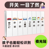 Night Light Switch Sticker Socket Switch Label Sticker Home Decoration Switch panel indicating sticker wall sticker decoration