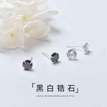 925 pure silver earnpled female temperamental ear hole sleeping without picking up small drilling earrings earring earbone male brief silver jewellery