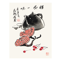 New product left group Zen Tea Blindly Chinese and American Association Hands Plotter Country Painting Flower Birds Calligraphy And Painting of True Handwriting Collection