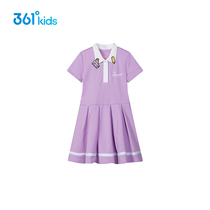 361 childrens clothing girl knit dress dress 2022 Summer new middle boy POLO shirt breathable short sleeve short skirt