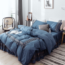 The four - piece girl - female princess wind double is suited for cotton 1 8mm bedsuit