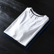 Foreign trade export tail single sports T-shirt mens short sleeve quick-drying round neck solid color Wild Wild single-cut bull body shirt