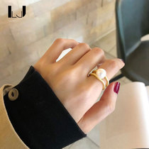 little joys925 silver gilded natural freshwater pearl frosted ring female baroque design