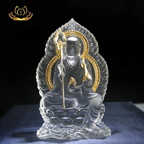 Ancient method Liuli Tibetan King Bodhisattva Buddha statue sitting lotus Kizang Ksitsuta Buddhist supplies home furnishings