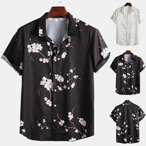 Summer casual printed short Men shirt Chinese style shirt