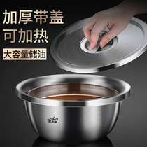 Loading Pig Oil Tank Container 304 Stainless Steel Oil Flush Kitchen With Lid Oil Basin Drum Seasoning Cylinder Large Capacity Oil Storage Tank Basin