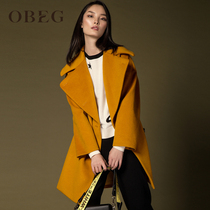 Clearance sale OBEG Obi Qian winter wool coat long suit collar thick coat 1074031