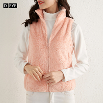 Coral velvet vest women autumn and winter New Korean version of loose fleece cashmere cashless stand collar zipper jacket