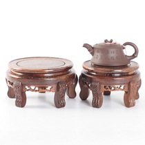 Red Wood Tiger Head Several Chicken Wings Wood Engraving Ornament Swing Piece Jade Vase Fish Tank Solid Wood Flower Pot Round Base