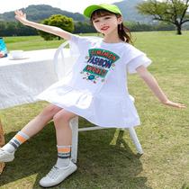 Girls  summer dress Western style dress 2021 new Korean version of the big childrens clothing summer net red girl skirt