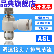 Pneumatic speed control connector SL6-M3 M4 M5 M6 01 02 cylinder L-type throttle valve ASL trachea control valve