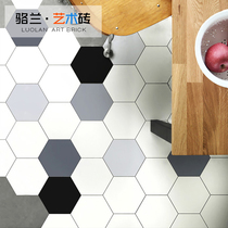 Luolan tiles Nordic porcelain Bathroom hexagonal tiles Kitchen anti-slip wear-resistant floor tiles Bathroom hexagonal wall tiles