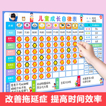 Child Growth Self-discipline Table Stickers Praise Wall Sticker Primary School Children Life Study Hit Card Baby Reward Good Habit Formation System Form Habit Formation Time Schedule Plan Award Exemplary Record Table