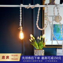 That one hanging original design Brass hand woven small hanging lamp ins wind LED plug switch Chandelier Bedside lamp