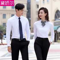 Men and women with the same professional long sleeve white shirt hotel business dress 4s shop sales work clothes jacket tooling set