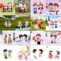 2pcs set Mini Stool Lovers Couple Animals House Tree Fairy G