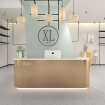 Simple modern clothing shop Barber Shop Bar checkout shop counter table beauty salon Club light luxury reception desk