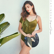 Faisha conjoined small incense ins hot spring fairy fan Zai belly thin conjoined hot spring swimsuit