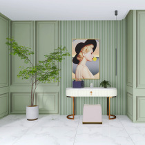 3d European-style plaster line nursing wall panel bedroom beauty salon wall waterproof buckle plate green imitation grid wood fiber fibreboard